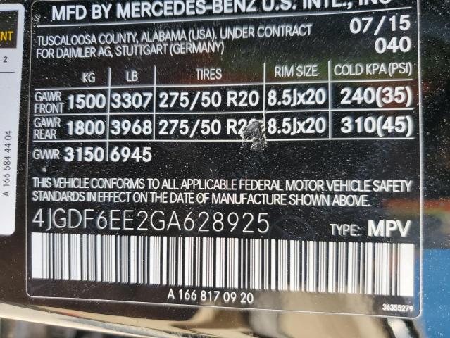 Photo 12 VIN: 4JGDF6EE2GA628925 - MERCEDES-BENZ GL 450 4MA 