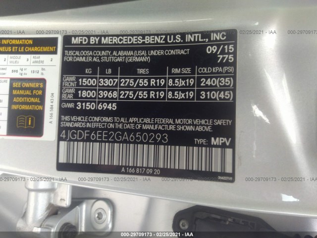 Photo 8 VIN: 4JGDF6EE2GA650293 - MERCEDES-BENZ GL 450 