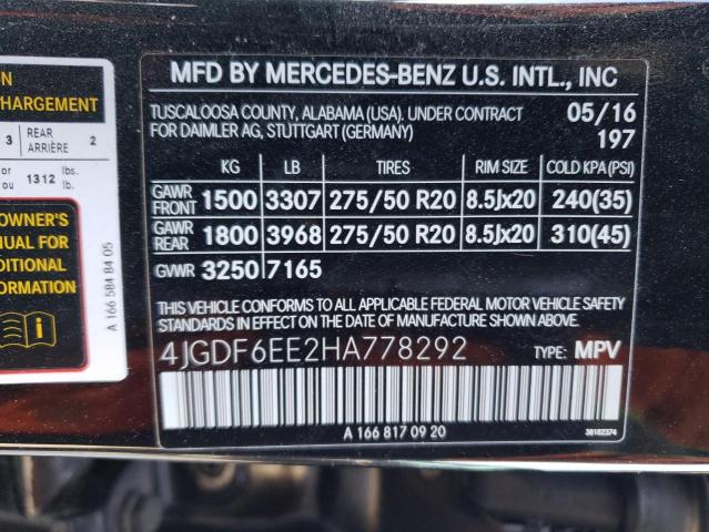 Photo 12 VIN: 4JGDF6EE2HA778292 - MERCEDES-BENZ GLS 450 4M 