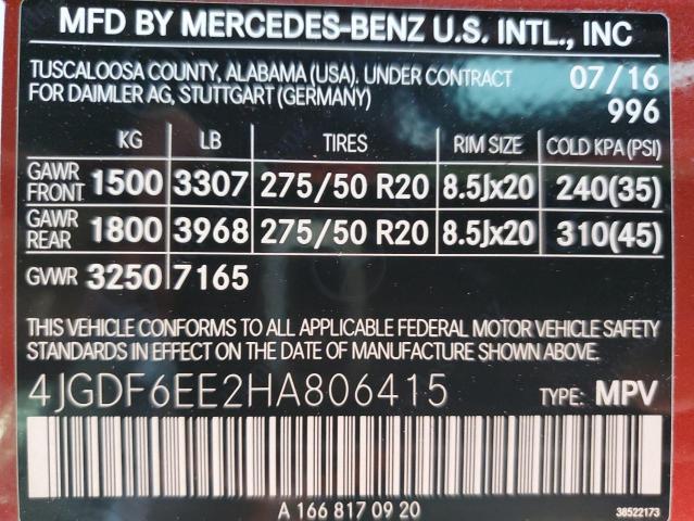 Photo 13 VIN: 4JGDF6EE2HA806415 - MERCEDES-BENZ GLS 450 4M 