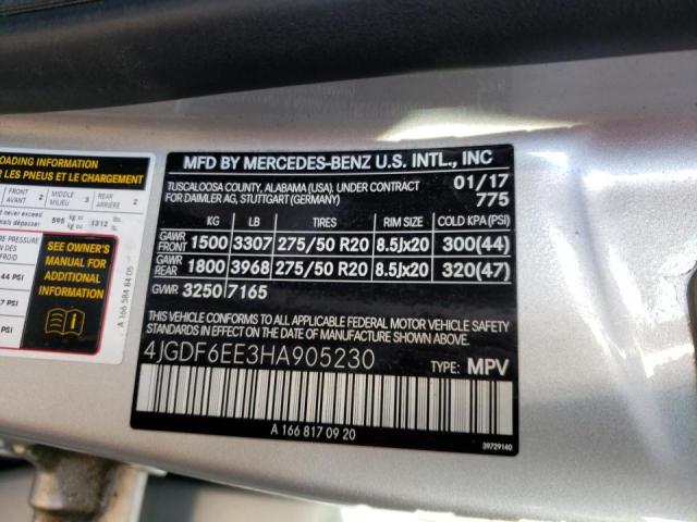 Photo 9 VIN: 4JGDF6EE3HA905230 - MERCEDES-BENZ GLS 450 