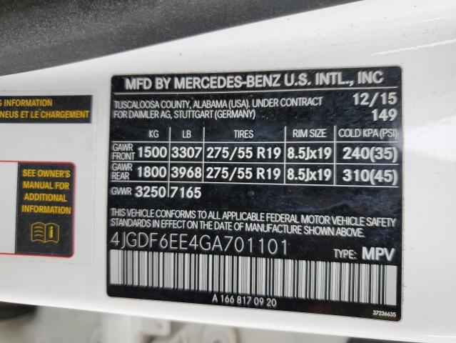 Photo 12 VIN: 4JGDF6EE4GA701101 - MERCEDES-BENZ GL 450 4MA 