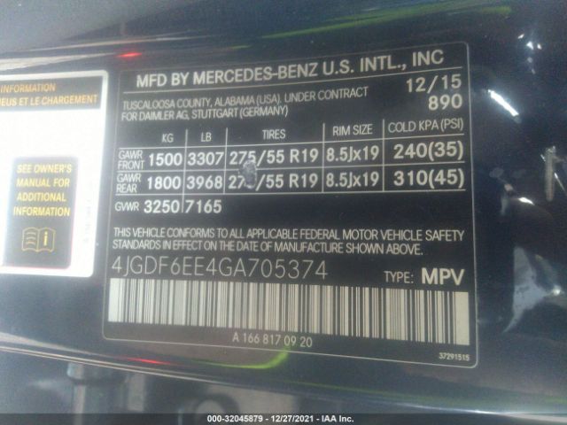 Photo 8 VIN: 4JGDF6EE4GA705374 - MERCEDES-BENZ GL 