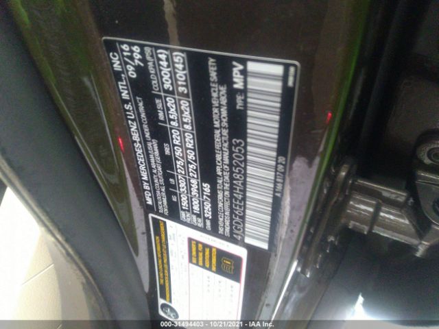 Photo 8 VIN: 4JGDF6EE4HA852053 - MERCEDES-BENZ GLS 