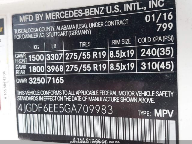 Photo 8 VIN: 4JGDF6EE5GA709983 - MERCEDES-BENZ GL-CLASS 