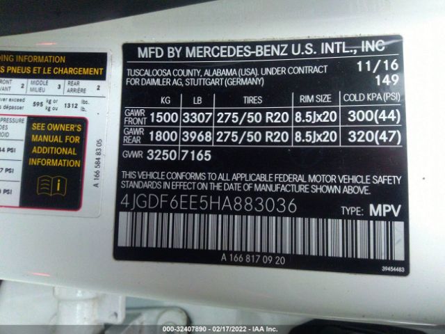 Photo 8 VIN: 4JGDF6EE5HA883036 - MERCEDES-BENZ GLS 