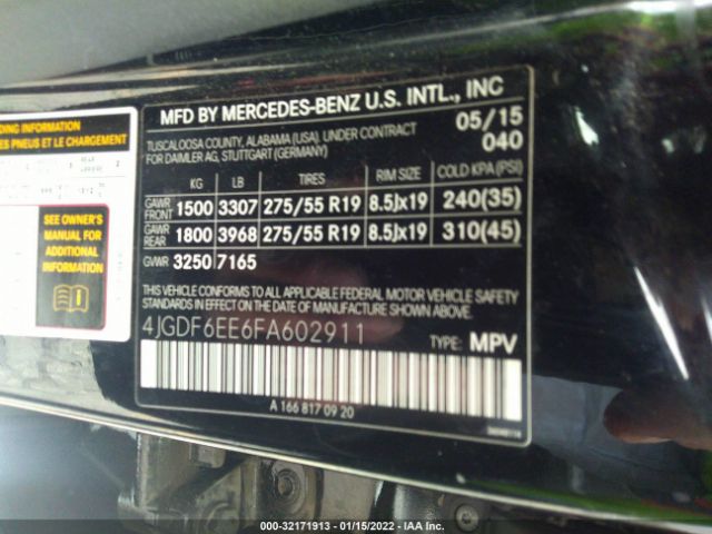 Photo 8 VIN: 4JGDF6EE6FA602911 - MERCEDES-BENZ GL-CLASS 