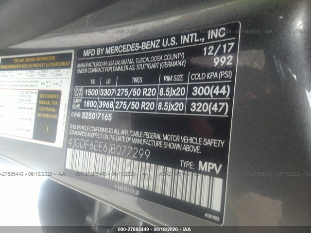 Photo 8 VIN: 4JGDF6EE6JB077299 - MERCEDES-BENZ GLS 