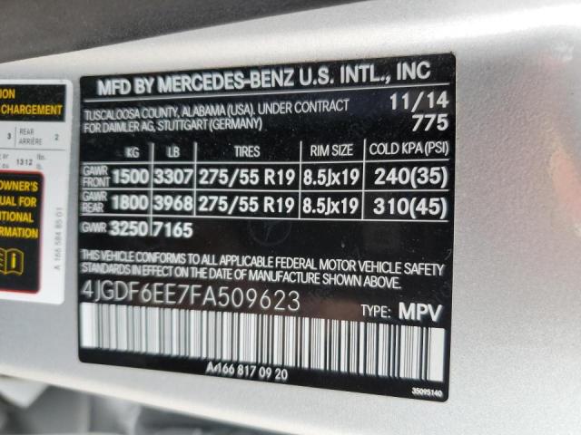 Photo 11 VIN: 4JGDF6EE7FA509623 - MERCEDES-BENZ GL 450 4MA 