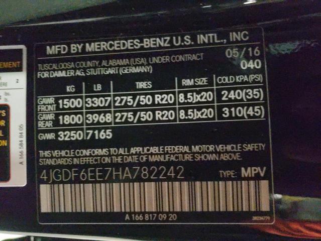 Photo 9 VIN: 4JGDF6EE7HA782242 - MERCEDES-BENZ GLS 450 4M 