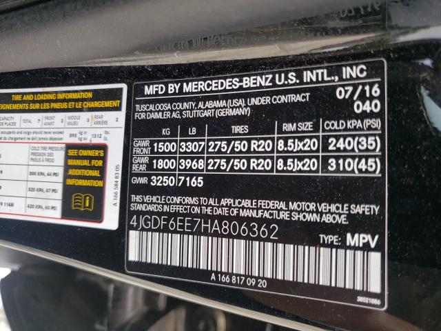 Photo 9 VIN: 4JGDF6EE7HA806362 - MERCEDES-BENZ GLS 450 4M 