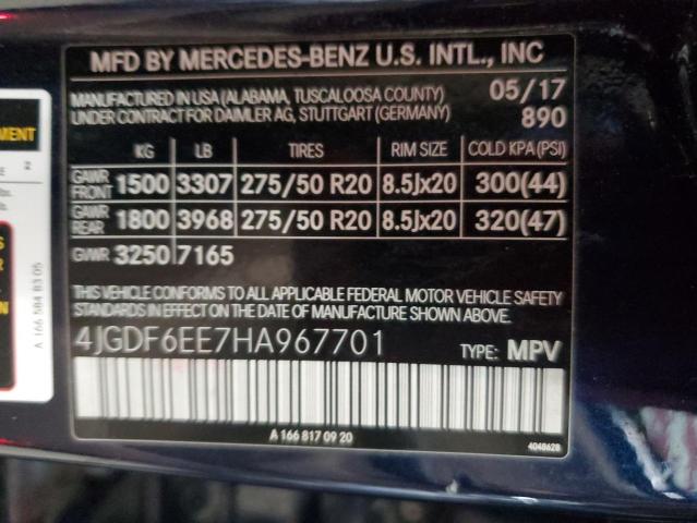 Photo 12 VIN: 4JGDF6EE7HA967701 - MERCEDES-BENZ GLS 450 4M 