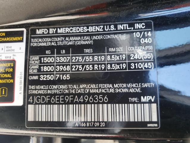 Photo 12 VIN: 4JGDF6EE9FA496356 - MERCEDES-BENZ GL 450 4MA 