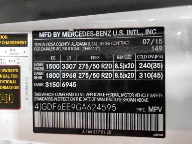 Photo 12 VIN: 4JGDF6EE9GA624595 - MERCEDES-BENZ GL 450 4MA 