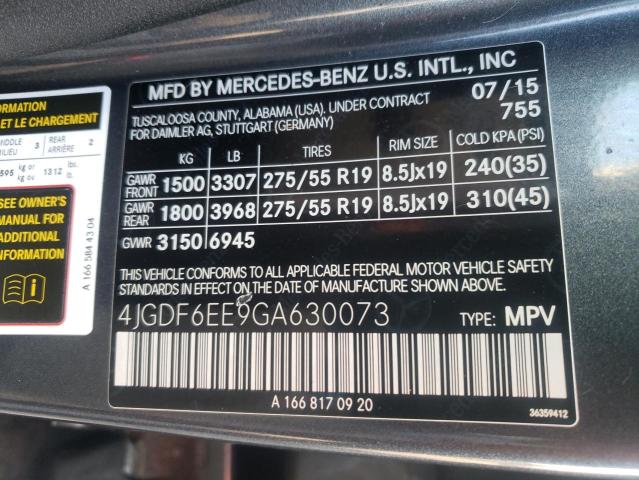 Photo 9 VIN: 4JGDF6EE9GA630073 - MERCEDES-BENZ GL 450 4MA 