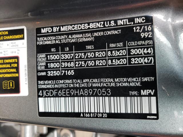 Photo 9 VIN: 4JGDF6EE9HA897053 - MERCEDES-BENZ GLS 450 