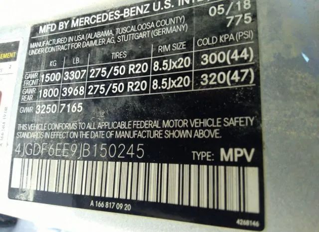 Photo 8 VIN: 4JGDF6EE9JB150245 - MERCEDES-BENZ GLS 