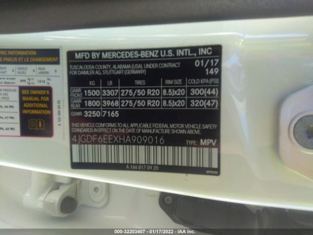 Photo 8 VIN: 4JGDF6EEXHA909016 - MERCEDES-BENZ GLS 