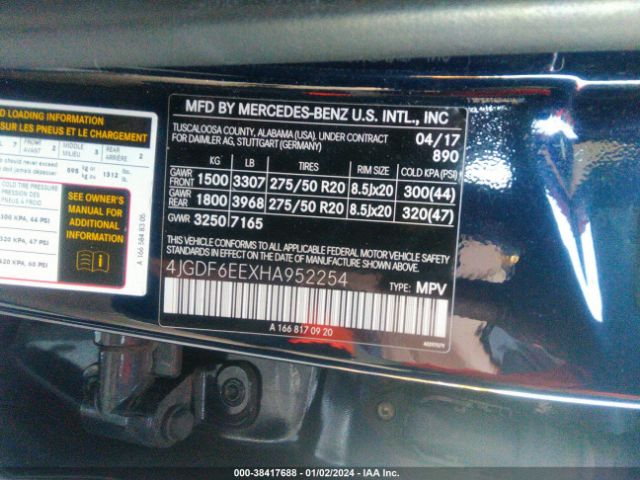 Photo 8 VIN: 4JGDF6EEXHA952254 - MERCEDES-BENZ GLS 450 