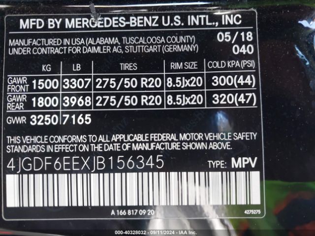 Photo 8 VIN: 4JGDF6EEXJB156345 - MERCEDES-BENZ GLS-CLASS 