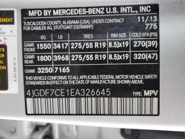 Photo 12 VIN: 4JGDF7CE1EA326645 - MERCEDES-BENZ GL 450 4MA 