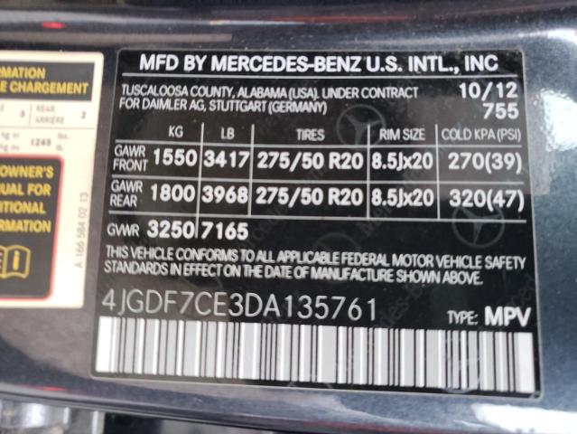 Photo 9 VIN: 4JGDF7CE3DA135761 - MERCEDES-BENZ GL 450 4MA 