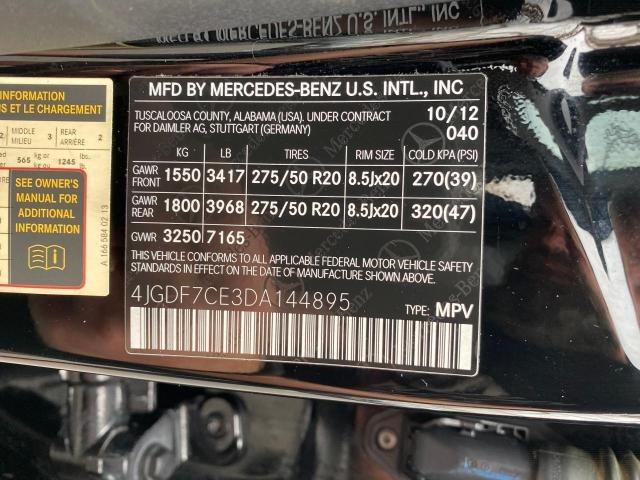 Photo 9 VIN: 4JGDF7CE3DA144895 - MERCEDES-BENZ GL 450 4MA 