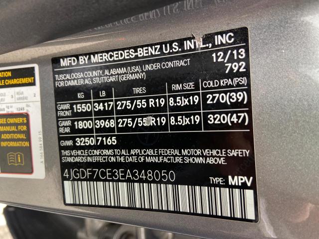 Photo 9 VIN: 4JGDF7CE3EA348050 - MERCEDES-BENZ GL-CLASS 