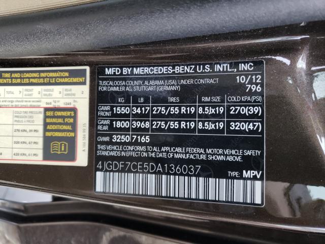 Photo 9 VIN: 4JGDF7CE5DA136037 - MERCEDES-BENZ GL 450 4MA 