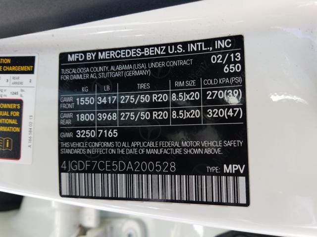 Photo 9 VIN: 4JGDF7CE5DA200528 - MERCEDES-BENZ GL 450 4MA 