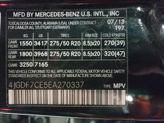 Photo 12 VIN: 4JGDF7CE5EA270337 - MERCEDES-BENZ GL-CLASS 