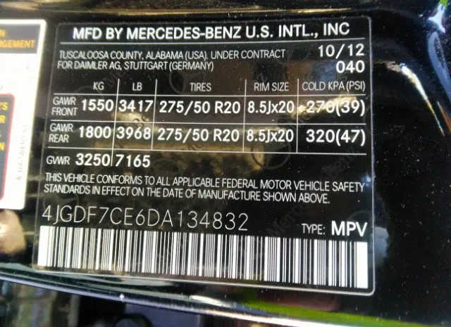 Photo 8 VIN: 4JGDF7CE6DA134832 - MERCEDES-BENZ GL-CLASS 