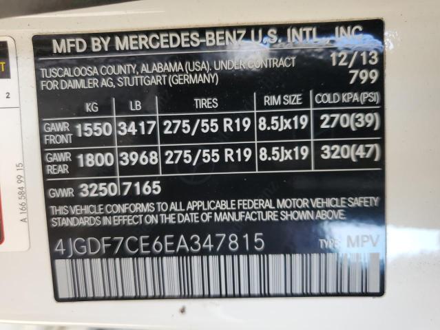 Photo 12 VIN: 4JGDF7CE6EA347815 - MERCEDES-BENZ GL 450 4MA 