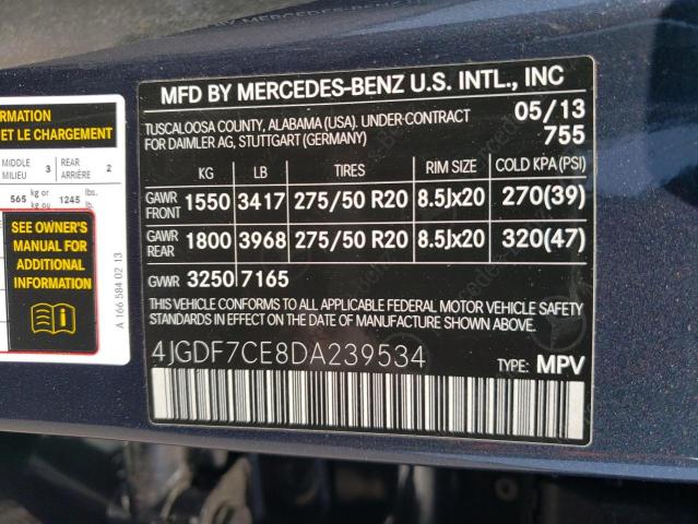 Photo 11 VIN: 4JGDF7CE8DA239534 - MERCEDES-BENZ GL-CLASS 