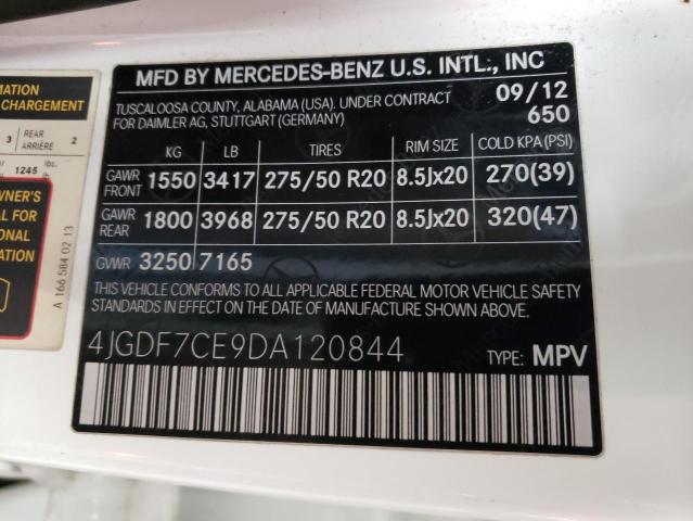 Photo 9 VIN: 4JGDF7CE9DA120844 - MERCEDES-BENZ GL 450 4MA 