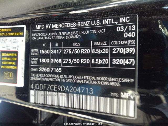 Photo 8 VIN: 4JGDF7CE9DA204713 - MERCEDES-BENZ GL-CLASS 