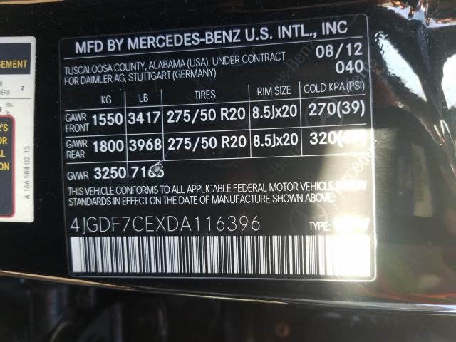 Photo 9 VIN: 4JGDF7CEXDA116396 - MERCEDES-BENZ GL 450 4MA 