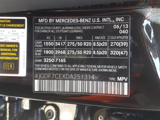 Photo 9 VIN: 4JGDF7CEXDA251314 - MERCEDES-BENZ GL-CLASS 