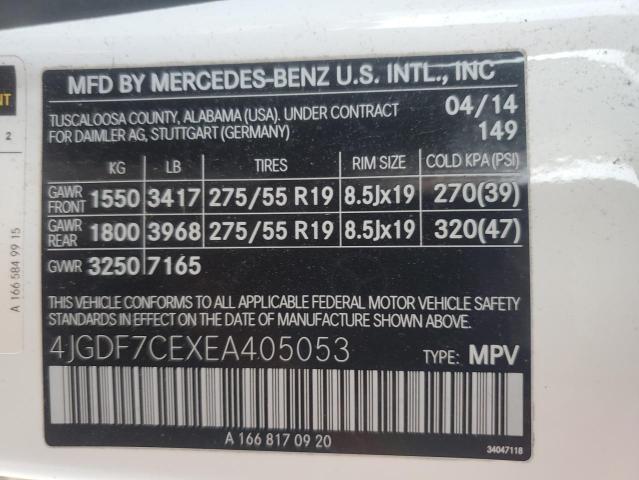 Photo 12 VIN: 4JGDF7CEXEA405053 - MERCEDES-BENZ GL 450 4MA 