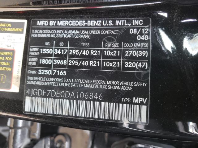 Photo 9 VIN: 4JGDF7DE0DA106846 - MERCEDES-BENZ GL 550 4MA 