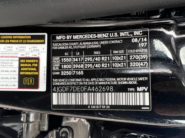 Photo 9 VIN: 4JGDF7DE0FA462698 - MERCEDES-BENZ GL 550 4MA 