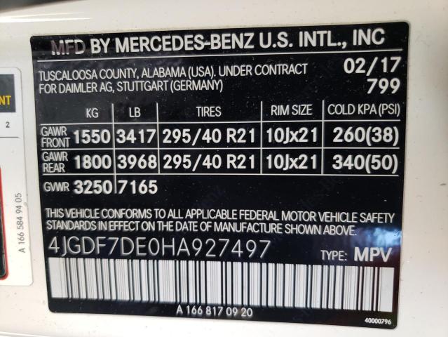 Photo 12 VIN: 4JGDF7DE0HA927497 - MERCEDES-BENZ GLE 550 4M 