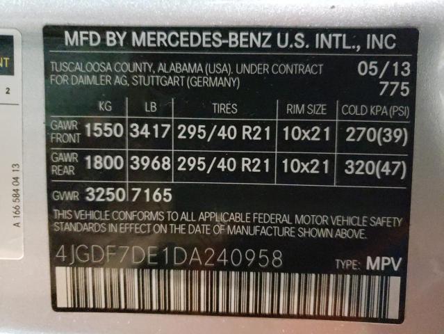 Photo 13 VIN: 4JGDF7DE1DA240958 - MERCEDES-BENZ GL 550 4MA 