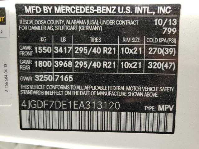 Photo 11 VIN: 4JGDF7DE1EA313120 - MERCEDES-BENZ GL 550 4MA 