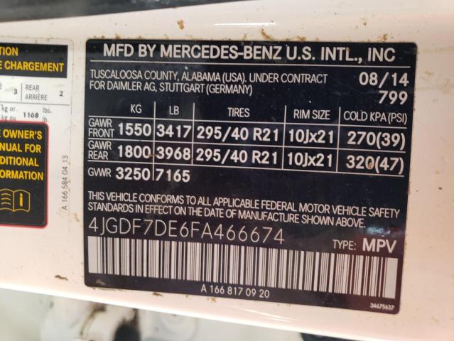 Photo 9 VIN: 4JGDF7DE6FA466674 - MERCEDES-BENZ GL 550 4MA 