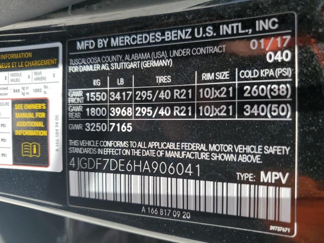 Photo 12 VIN: 4JGDF7DE6HA906041 - MERCEDES-BENZ GLS-CLASS 