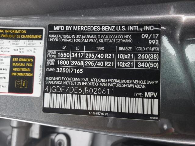 Photo 9 VIN: 4JGDF7DE6JB020611 - MERCEDES-BENZ GLS 550 4M 