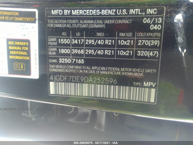 Photo 8 VIN: 4JGDF7DE9DA252596 - MERCEDES-BENZ GL-CLASS 