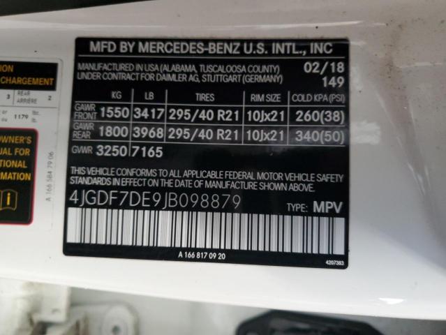 Photo 12 VIN: 4JGDF7DE9JB098879 - MERCEDES-BENZ GLS-CLASS 