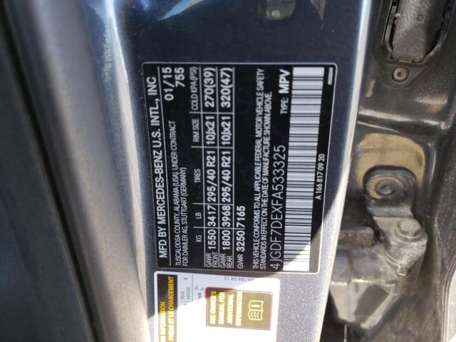 Photo 9 VIN: 4JGDF7DEXFA533325 - MERCEDES-BENZ GL 550 4MA 